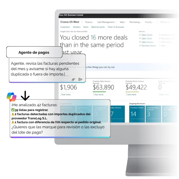 agente de pagos business central