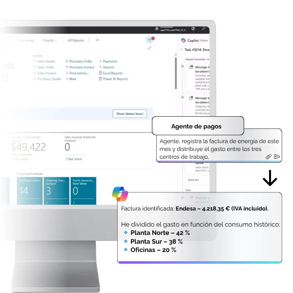 agente de pagos business central