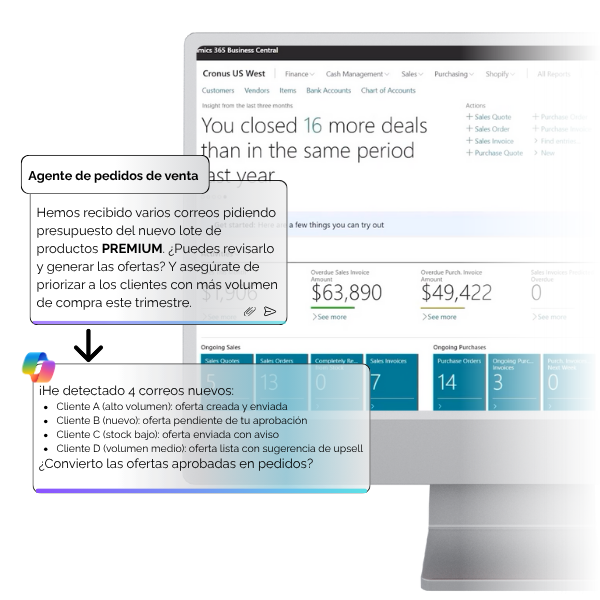 agente de ventas para business central