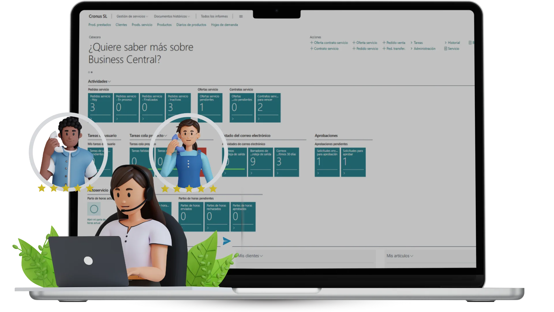 módulo de atencion al cliente en business central