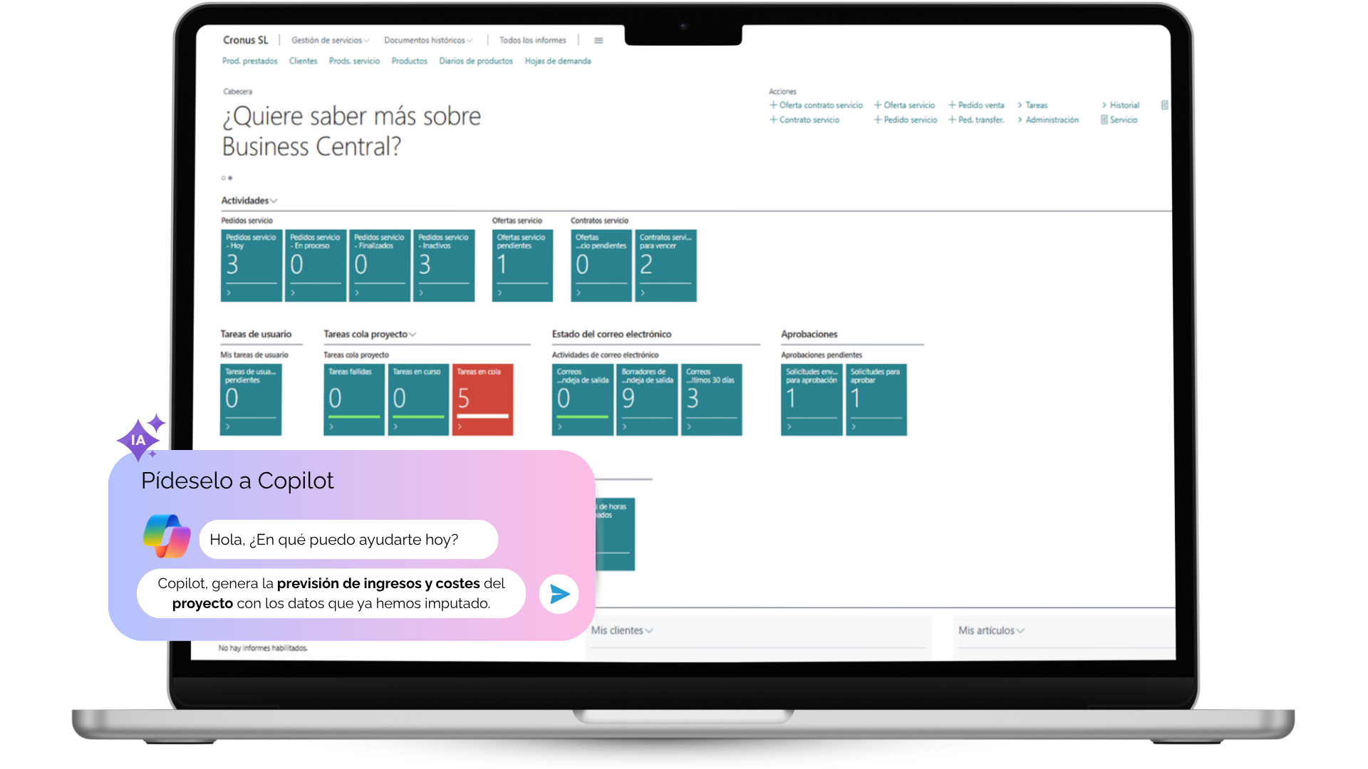 modulo de proyectos business central