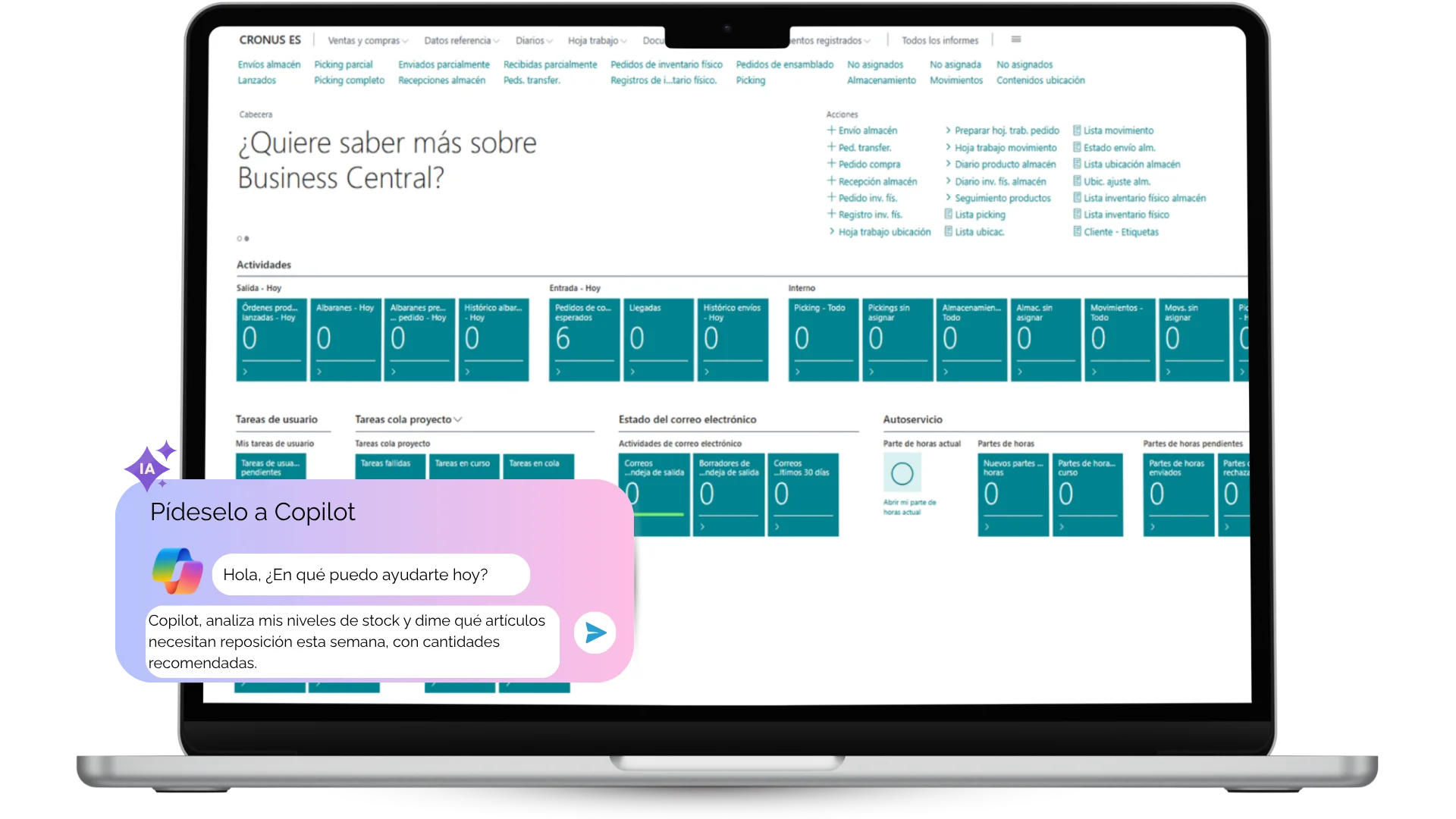 módulo de proyectos en business central